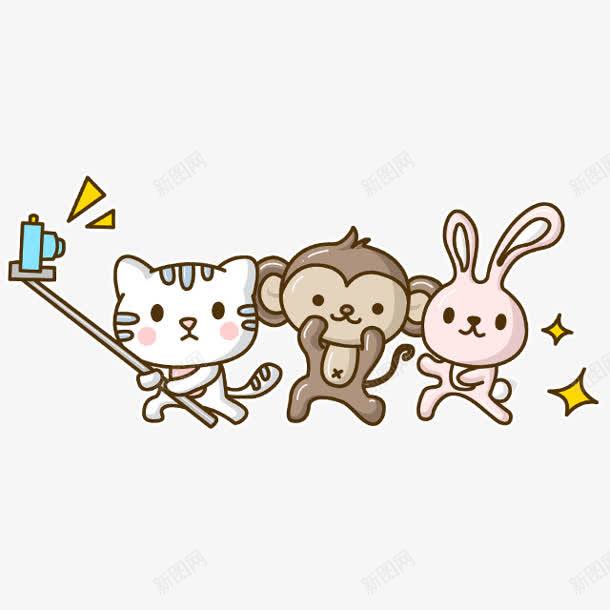 卡通猫猴子兔子卡通猴子素材