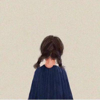 手绘女头像动漫背影女生头像