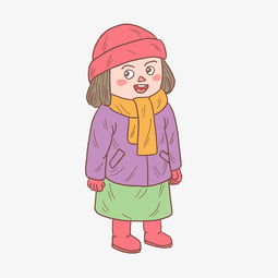 冬季冬日少女卡通手绘图片素材其他格式下载动漫人物大全