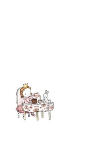 手绘插画女孩闺蜜壁纸可爱卡通壁纸