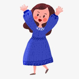 穿着蓝色衣服的少女手绘设计图片素材其他格式下载动漫人物大全