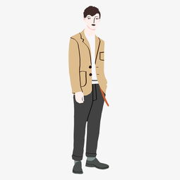 卡通人物穿西装头像牛仔裤