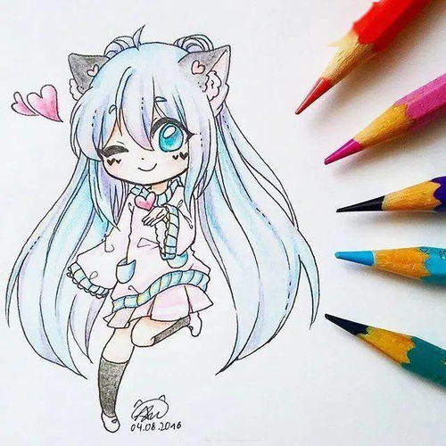 彩铅画动漫人物q版萌图,超可爱的彩铅人物画18张