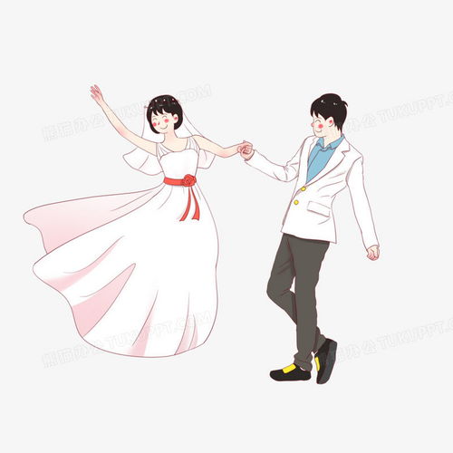 手绘开心地拍婚纱照的夫妇png图片素材免费下载psd格式30003000像素熊猫办公