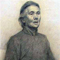 素描老人头像图片大全正面中国老人素描头像图片女
