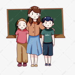 手绘卡通教师节教师和学生素材图片免费下载高清psd千库网图片编号11114986