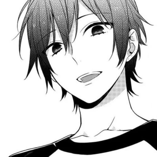 动漫头像堀与宫村黑白漫画头像