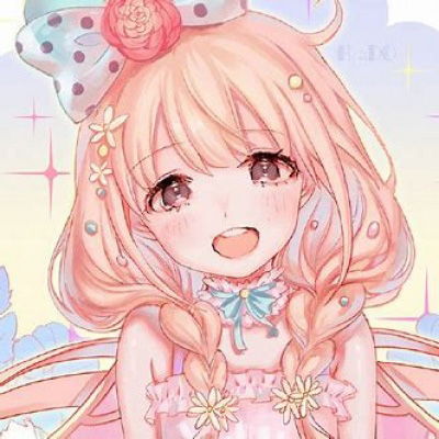 动漫二次元头像女呆萌少女粉色系动漫头像