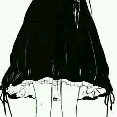 黑白情侣漫画图片女生穿黑裙子男生穿白半截袖