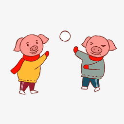 手绘矢量卡通猪年新年小猪图片素材其他格式下载动漫人物大全
