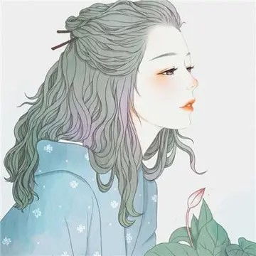 手绘简单简约女生头像