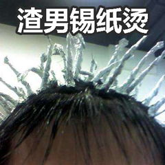 渣男锡纸烫表情包图片渣男渣女发型表情图片