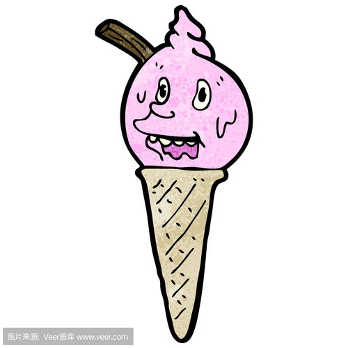 融化冰淇淋锥卡通人物meltingicecreamconecartooncharacterillustration