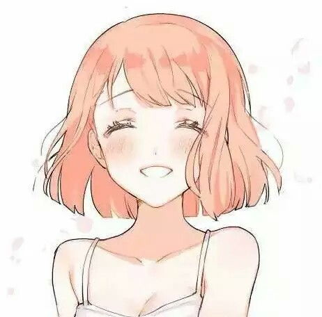 插画动漫二次元头像女笑靥如花,