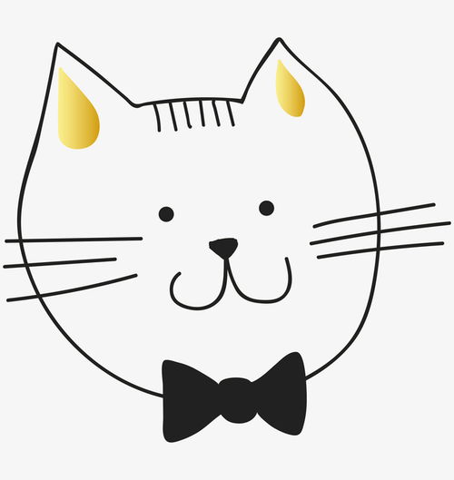 卡通手绘开心的猫咪页面网页平面电商创意素材png素材平面