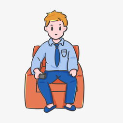 手绘卡通男人坐沙发看电视图片素材其他格式下载动漫人物大全