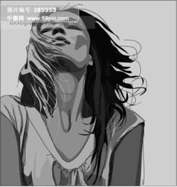 黑白女人矢量素材ai格式矢量人物女人女性矢量素材矢量图免费下载ai格式编号385953千图网