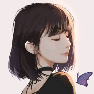 手绘短发气质头像