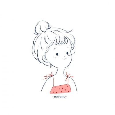 小清新简笔画女生头像白底头像