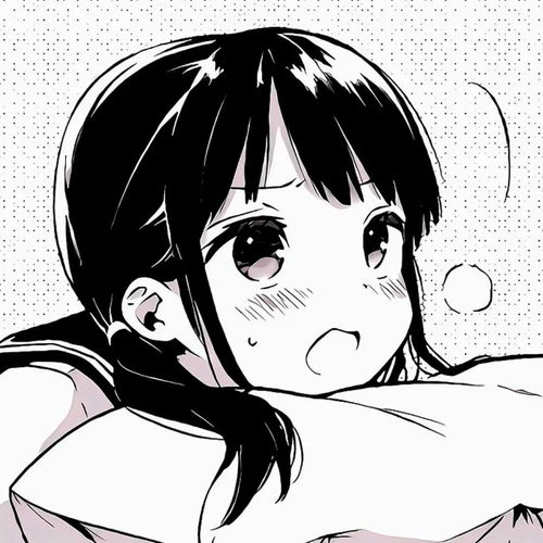 黑白漫画风女头繁华落尽与君同细水长流共君语