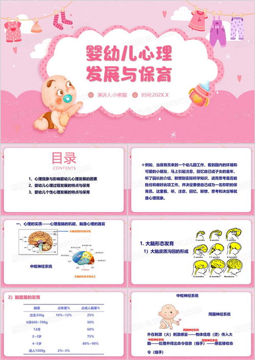 粉色卡通风婴幼儿心理学ppt模板下载编号qrgneozw熊猫办公