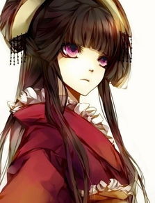 古装动漫美女图,红色的衣服