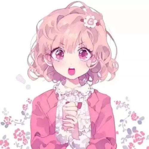 动漫女头粉色系软萌少女头像