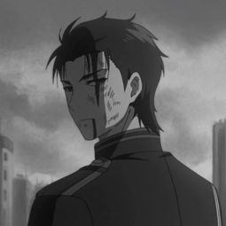 冷酷帅气动漫男生头像黑白侧脸简约