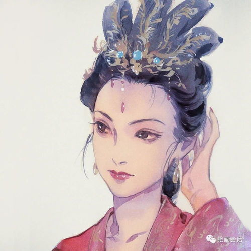 手绘头像一组水彩人物作品