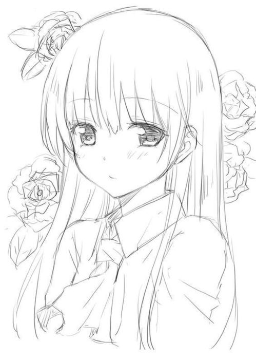素描动漫风格的女孩图纸27张