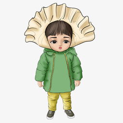 立冬浅绿色羽绒服饺子娃娃图片素材其他格式下载动漫人物大全