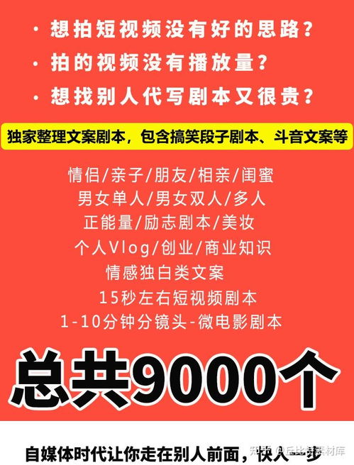 热门短视频剧本抖音推广快手段子拍摄脚本搞笑励志正能量文案素
