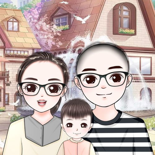 美满家庭头像,一家三口四口头像,温馨甜蜜