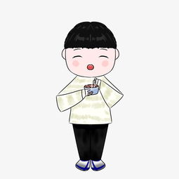 手绘腊八节喝粥儿童人物插画图片素材其他格式下载动漫人物大全