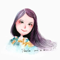 卡通头像水彩画