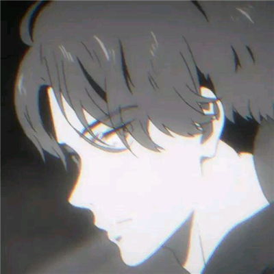 黑白寂寞二次元男生头像男生qq动漫头像
