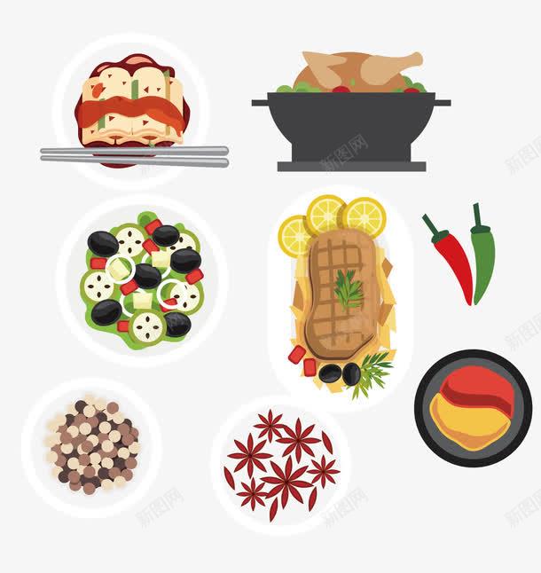 手绘卡通食物创意素材烧鸡素材