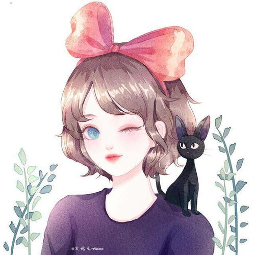 宫崎骏动漫电影少女手绘头像
