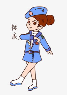 建军节表情包挺拔女军人插画图片素材其他格式下载卡通手绘边框大全