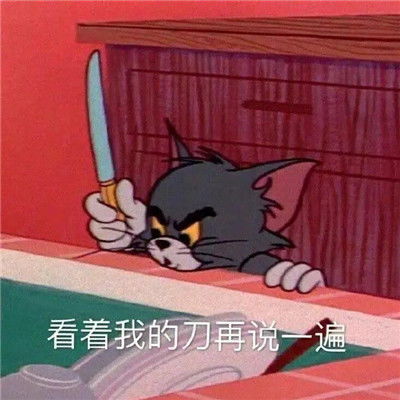 最新热门的搞怪聊天表情包2021看着我的刀再说一遍