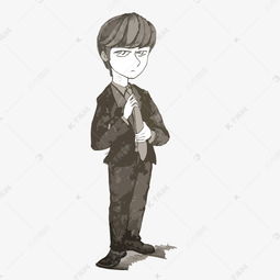 卡通手绘穿西装的男生漫画风元素素材图片免费下载高清psd千库网图片编号10938740