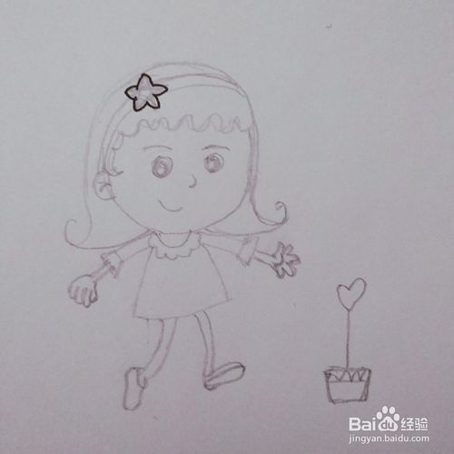简笔画62卡通可爱女孩