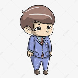 心情低落的穿西装人物卡通手绘元素素材图片免费下载千库网