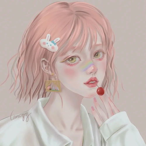 手绘女生头像没人规定一朵花必须长成向日葵或玫瑰