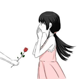情侣卡通头像女孩黑白