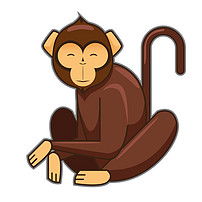 卡通矢量猴子图片素材ai模板下载0.93mb动物大全自然