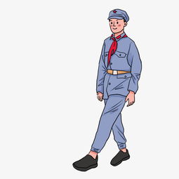 长征带红领巾的小学生穿红军衣服走正步图片素材其他格式下载动漫人物大全