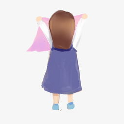 在晾衣的清秀小女孩背影免抠图图片素材其他格式下载动漫人物大全
