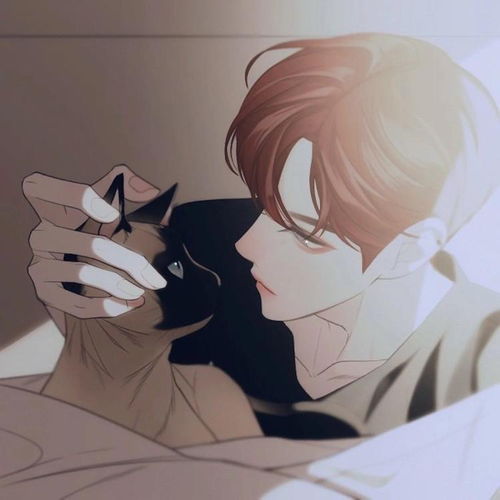 帅哥和猫咪又帅又暖