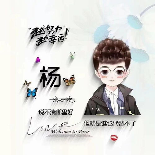 姓氏头像第521期,可爱卡通情侣个性签名头像,越努力越幸运